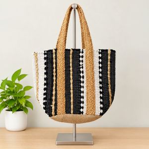 Fashionable Braided Jute Cotton Chindi <b>Beach</b> <b>Tote</b> <b>Bags</b> Large Shopping <b>Bags</b> with Custom Logo best <b>for</b> shopping <b>bags</b> <b>for</b> girls - Product Image 1