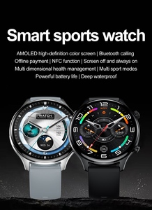 Montre connectée sportive AMOLED avec NFC, rappel de sédentarité, écran tactile, <span class=keywords><strong>Android</strong></span>, étanche IP68, autonomie de 5 à 7 jours - Product Image 2