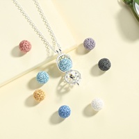 Collier avec pendentif en forme d'étoile, accessoire vintage en pierre de lave, diffuseur d'huiles essentielles et d'arôme, bijou