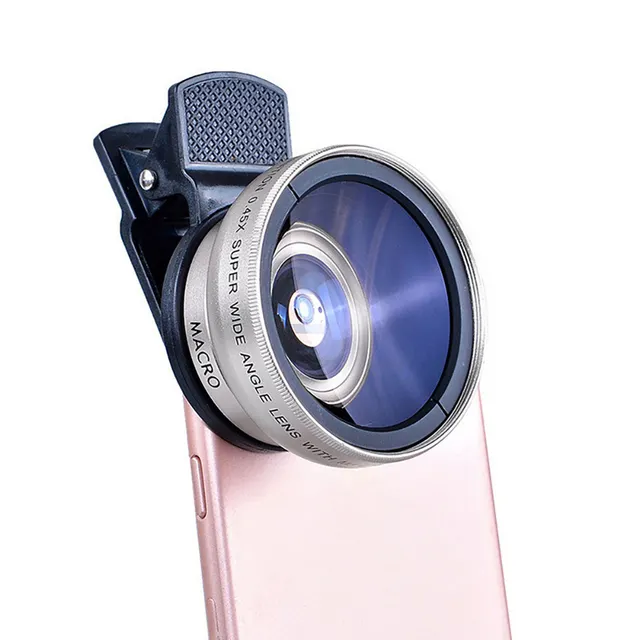 Phone Lens kit 0.45x Super Wide Angle Macro Lens HD Camera Lentes for iPhone 6S 7 Xiaomi more cellphones
