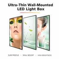 Boîte à lumière LED murale verticale ultra-mince haute luminosité pour affiches, idéale pour l'affichage en centres commerciaux et en magasins
