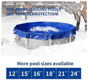 Couverture <span class=keywords><strong>solaire</strong></span> en polyéthylène tissé bleu royal noir pour piscines hors sol et spas, traitée anti-UV, légère, pour garçons et filles - Product Image 5