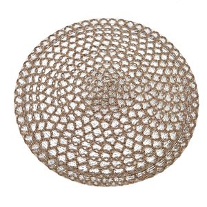 حديث فاخر دائري بساط لامع على الطراز الكلاسيكي كروشيه بوليستر صفيف - Product Image 3