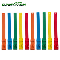 Grosir Tali Kaki Sapi PE Warna-warni 37.5*4cm yang Dapat Disesuaikan, Cincin Kuku, Sabuk Leher Domba Kambing Baru