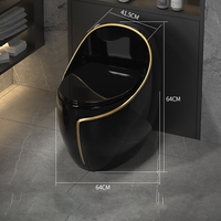 Ensemble WC monobloc moderne noir, gris, bleu, céramique grise de luxe léger, à fermeture lente, à poser au sol, siphon en S pour salle de bain
