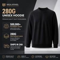 Hoodie Fleece Thermal Unisex 280G 5 Warna Manset Bergaris Sweatshirt Tebal 500k Stok Siap Grosir Kustom