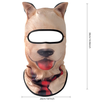 Balaclava respirante en soie glacée avec imprimé chien 3D mignon |   Masque de protection solaire pour le visage pour la moto, le vélo, les sports de plein air, l'été et l'hiver