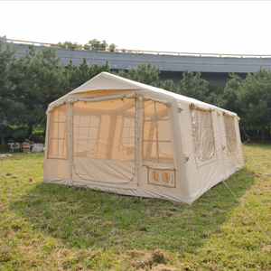 Tente gonflable d'extérieur 17,2 m² en tissu Oxford PVC vert, imperméable, quatre saisons, résistante aux UV, deux chambres, salon - Product Image 4