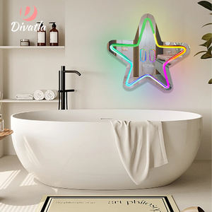 Divatla personalizzato personalizzato stella specchio al Neon con luce a Led per la decorazione camera da letto <span class=keywords><strong>di</strong></span> nozze tubo luci al neon - Product Image 3