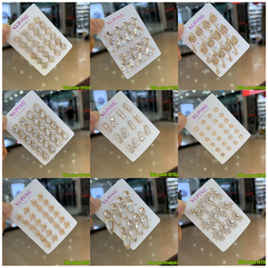 أقراط XUPING الأنيقة المطلية بالذهب مع زركون مربع الشكل، مجوهرات أنيقة للارتداء اليومي - Product Image 6