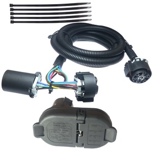 Arnés de cableado para remolque de 7 pines, 7 pies con conector para vehículo de remolque, 12V, aislado con PVC, impermeable IP65 - Product Image 1