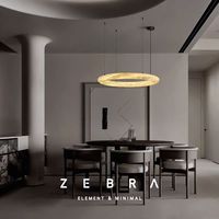 Lustre VEKO en albâtre, luminaires suspendus classiques en forme de cercle, lampe en albâtre simple et moderne