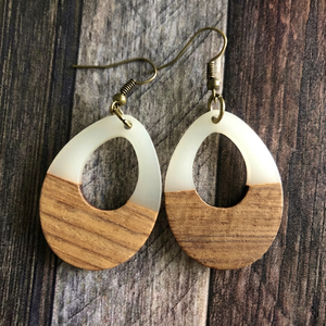 Premium Resin & Wood <b>Drop</b> Earrings Handmade Lightweight Artisan Fashion Jewelry for Women Party Islamic - Product Image 1