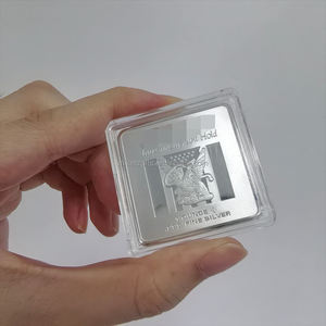 เหรียญเงินแท่งสี่เหลี่ยมขนาด 1 ออนซ์ แบบกำหนดเอง พร้อมกล่องอะคริลิค ของขวัญส่วนตัวสำหรับนักสะสม - Product Image 3