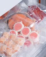 Sac sous vide transparent en PE nylon de qualité alimentaire, scellé sur 3 côtés, imprimé sur mesure pour l'emballage de viande, de fruits de mer et de produits surgelés