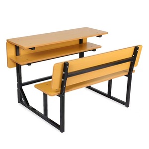 Nouveau produit : Ensembles de bureaux et chaises doubles personnalisables pour salles de classe universitaires, chaises d'école, bureaux d'école - Product Image 2