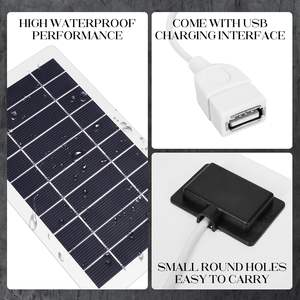 Kit de Panel Solar Monocristalino ALECTER de 10W, Certificado CE TUV, >21.5% de Eficiencia, IP62 Impermeable, Cargador de Teléfono Ligero - Product Image 6