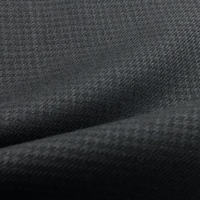 Tissu en cachemire noir 30% laine 70% polyester pour costumes, vestes et manteaux - Fil de laine résistant aux plis