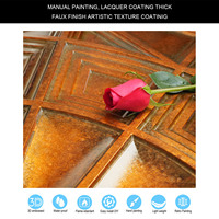 Plaques de plafond décoratives carrées en PVC 2x2 pieds, gaufrées, ignifuges, étanches, couleur cuivre antique pour grille de plafond d'hôtel ou de bar