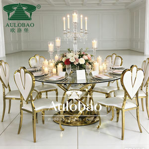 Ensemble de table à manger de luxe pour 8 personnes avec chaises, plateau en verre et base en acier inoxydable - Product Image 5