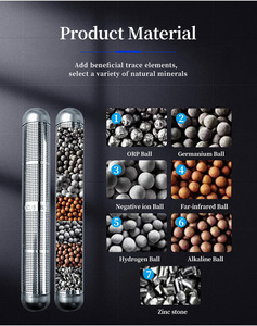Bâton filtrant à eau portable en acier inoxydable 304 avec pierres minérales alcalines riches en hydrogène - Product Image 3