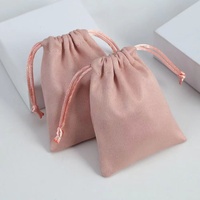Pochette en velours rectangulaire minimaliste fabriquée par le fabricant, fermeture à cordon, logo personnalisable, portable, pour rouge à lèvres, bijoux, cosmétiques