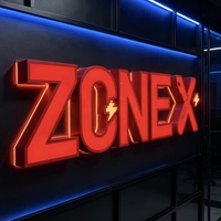 Enseigne de magasin personnalisée en acier inoxydable avec logo LED double éclairage, lettres lumineuses extérieures pour façade de commerce, éclairées à l'avant et à l'arrière