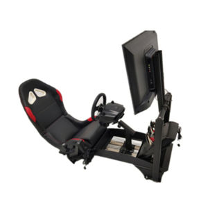 Cabina de simulador de carreras barata con asiento y soporte de TV Soporte de volante ajustable para PC PS4 PS5 Xbox Gaming - Product Image 4