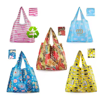 Sac en nylon ripstop pliable écologique Sacs en nylon à impression personnalisée Fourre-tout réutilisable Sac de transport pliable en polyester pour épicerie