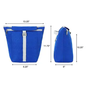 210d聚酯蓝色铝箔折叠肩部冷却器包拉链午餐手提袋成人冷却器手提袋