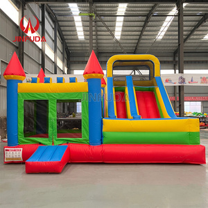 Castillo Inflable Comercial Rojo y Azul <span class=keywords><strong>con</strong></span> Tobogán de Agua y <span class=keywords><strong>Piscina</strong></span>, Combo de Brincolín en Venta - Product Image 2