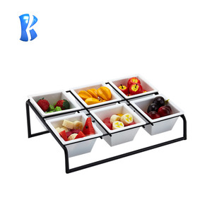 Okey khách sạn cung cấp 3 tầng trà buổi chiều đứng thanh lịch bạc tự chọn hiển thị thực phẩm đứng với tấm gốm - Product Image 3