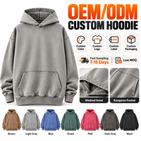 Sweat à capuche personnalisé en molleton épais lavé 425G pour homme, coupe oversize, style streetwear, OEM ODM, faible MOQ