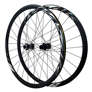 Paire de roues de vélo de <span class=keywords><strong>route</strong></span> 700C Gravel 24H jante droite 30mm profondeur frein à disque 6 cliquets corps de moyeu HG XD MS conducteur 8-12s QR à travers l'axe alliage - Product Image 2