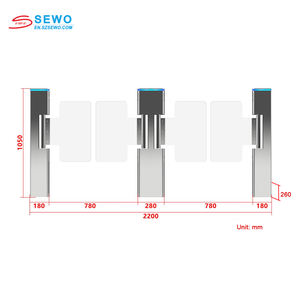 Mecanismo automático de torniquete de barrera oscilante <span class=keywords><strong>Control</strong></span> de acceso de reconocimiento facial de alta seguridad para entrada de peatones en gimnasios - Product Image 3