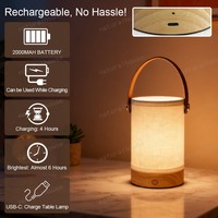 Lampe de table LED tactile portable rechargeable 2000 mAh, petite et fonctionnelle, pour la maison ou l'extérieur - Vente en gros