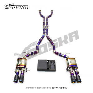 OEM Titanium Boska Exhaust System for BMW M5 E60 5.0L 2003-2010 Lightweight Valved Sport Catback Muffler with Control Kit - Product Image 6
