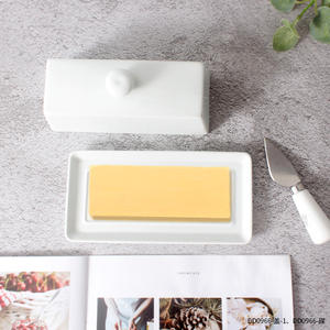 Plato de Mantequilla de Cerámica Personalizado Rectangular con Tapa Abatible para Servir Café y Té en Hoteles, Regalo Empresarial - Product Image 5