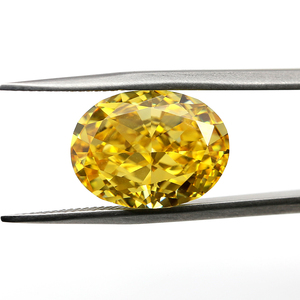 Circonia cúbica de corte ovalado, <span class=keywords><strong>Zirconia</strong></span>, circonita, zirconita, Color amarillo brillante, triturada por hielo - Product Image 3