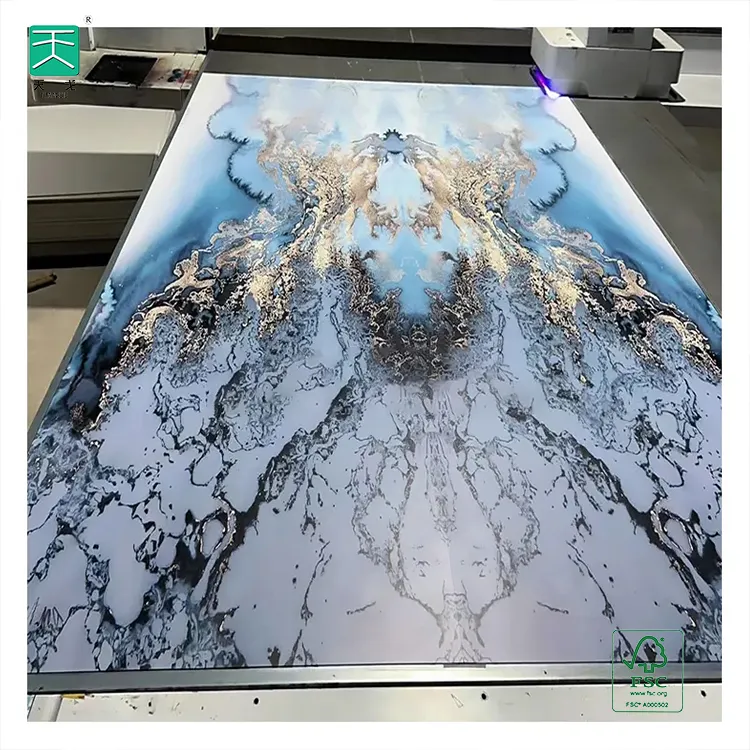 TianGe 2.8Mm 3Mm 4X8 White Marble Tv Wall 3D Marble Bathroom Uv Board/Pvc Marble Sheet