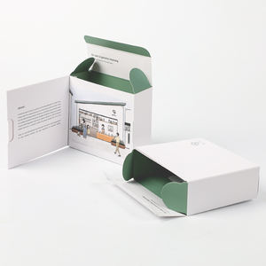 Boîtes d'emballage en papier pour cosmétiques et soins de la peau avec fenêtre, boîte en carton cadeau personnalisée avec logo, carton <span class=keywords><strong>blanc</strong></span>, double insertion - Product Image 2