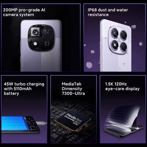 En stock Version UE Smartphone Redmi Note 14 <span class=keywords><strong>Pro</strong></span> 5G <span class=keywords><strong>12</strong></span>+512 Go NFC 6,67 pouces Caméra IA Charge 45W avec batterie 5110 mAh - Product Image 4