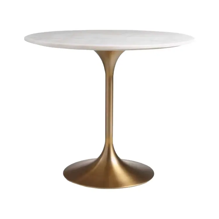 Современный стиль Aero Top мраморный столовый старинный латунный круглый обеденный стол