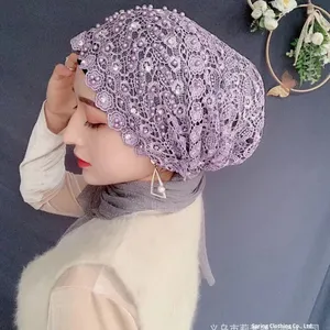 Cross-Biên Giới Hot-Bán Malay Phong Cách Phụ Nữ Của Mô Hình Mới Dài Tay Áo Headscarf Khăn Choàng Hat Mạng Che Mặt Khăn Ren Bọc Khu Vực Quần Áo - Product Image 3