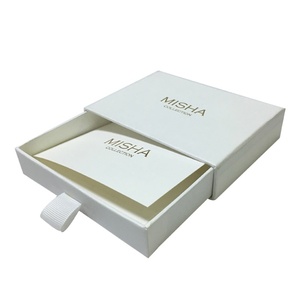 Tùy Chỉnh Sang Trọng Trắng Quà Tặng Bao Bì Thiệp Mời Hộp Ngăn Kéo Cho Lời Mời Đám Cưới Thẻ - Product Image 1