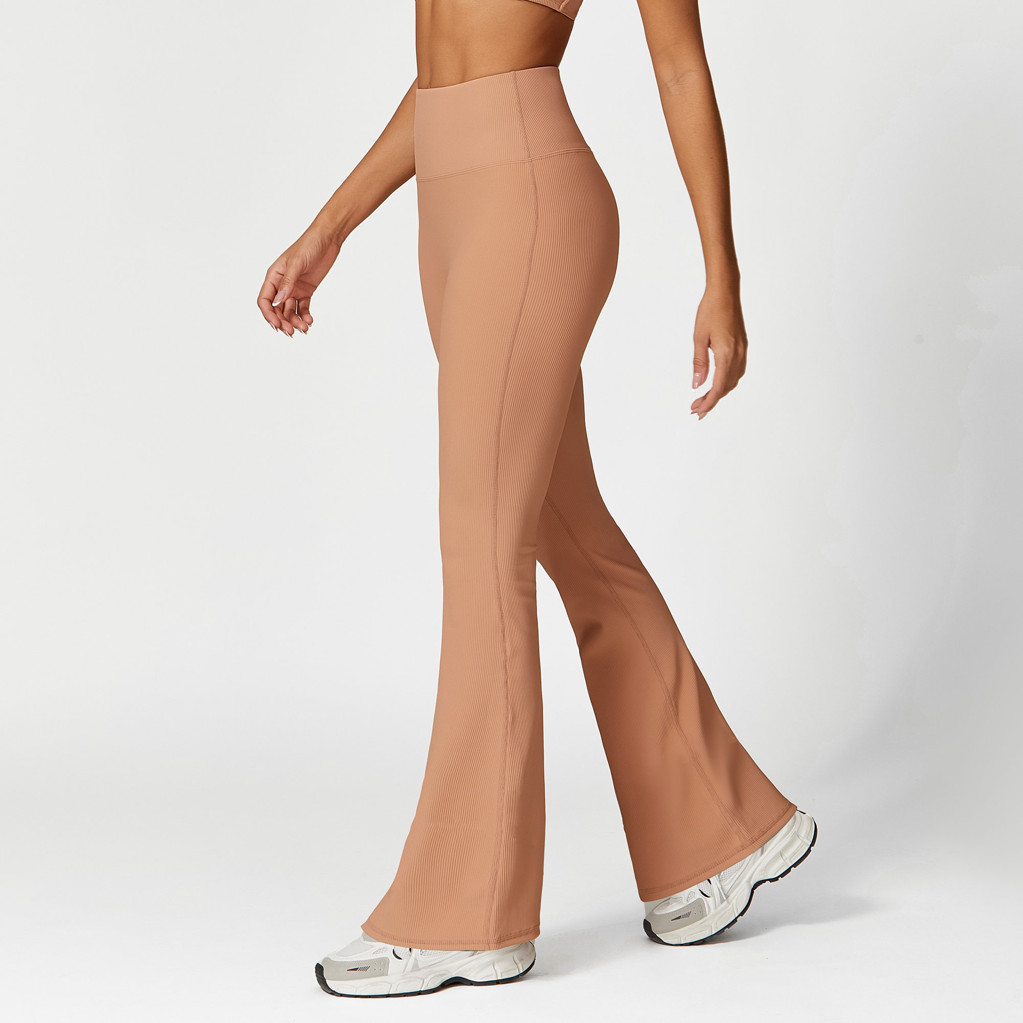 clay powder pink flare pants