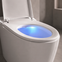 WC intelligent à nettoyage automatique avec bidet intégré, chasse d'eau automatique, siège chauffant et télécommande