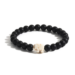 KOMI Bracelets de perles de pierres précieuses Offre Spéciale Oeil de tigre <span class=keywords><strong>Pierre</strong></span> <span class=keywords><strong>volcanique</strong></span> Turquoise 8mm Perles Bracelet élastique pour homme Cadeau d'anniversaire - Product Image 4