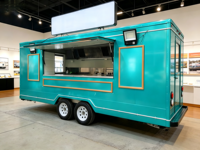 Remorque alimentaire mobile en acier inoxydable commercial avec fenêtre de service personnalisée pour snacks, hot-dogs, glaces, chips - Résistante à la rouille