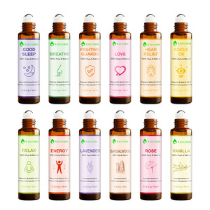12 Variedades de Aceites Esenciales Naturales en Roll-on para el Equilibrio Diario del Estado de Ánimo y el Cuidado Corporal, 10 ml Cada Uno - Product Image 1